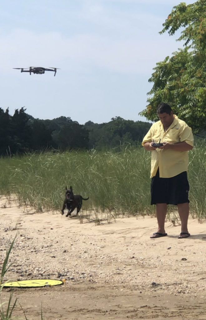 The Author Capt Hank Flying A Drone and Meeting New Friends