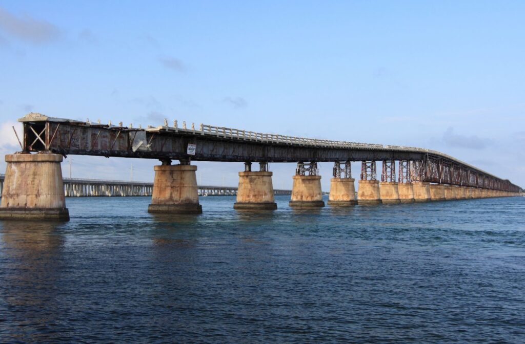 Florida Keys Fishing Pier Road RailRoad Ruins converted to Fishing Piers