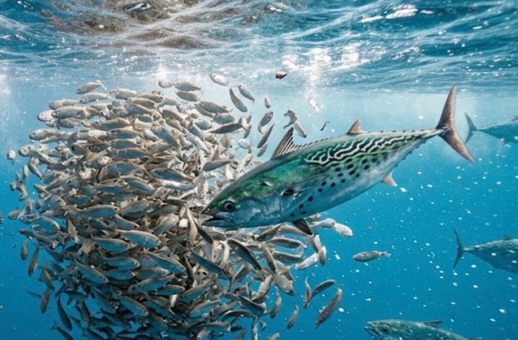 False Albacore on Bait-ball